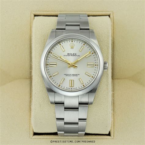 rolex silver watch men|rolex oyster perpetual 41mm silver.